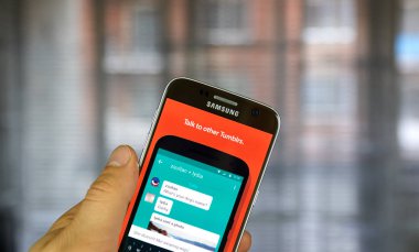 Montreal, Kanada - 30 Temmuz 2017: Tumblr app android telefon.