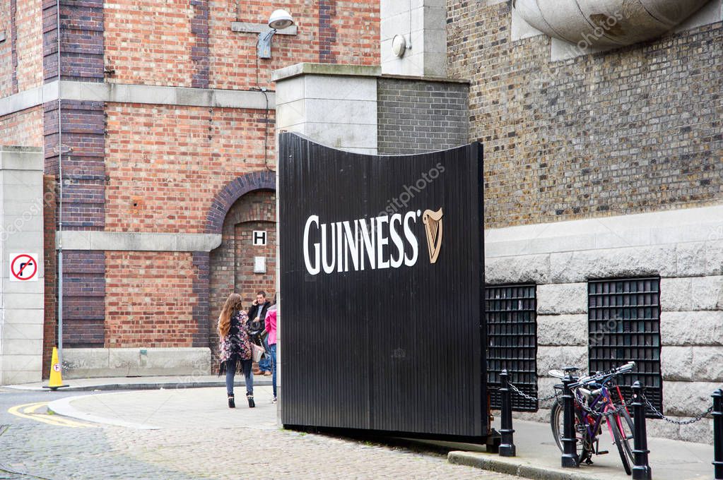 DUBLIN, IRELAND - AUGUST 3, 2017 : Guinness Storehouse in Dublin. Guinness Storehouse is a tourist attraction at St. James's Gate Brewery in Dublin, Ireland.