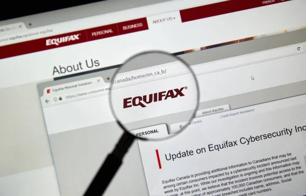 Equifax Canada home page — Foto Stock