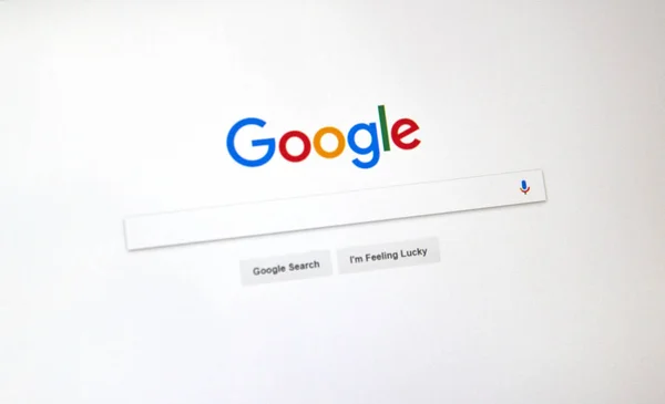 Google Usa keresőlap. — Stock Fotó