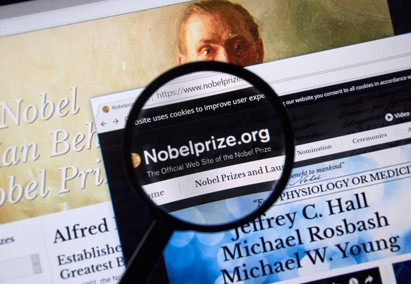 Webseite zum Nobelpreis. — Stockfoto