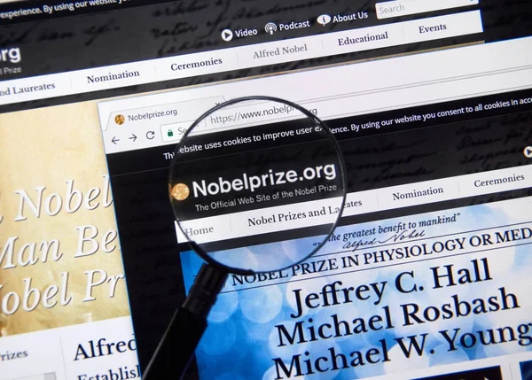 Webseite zum Nobelpreis. — Stockfoto