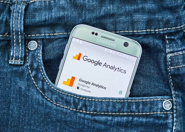 Aplikacji mobilnej Google Analytics. — Zdjęcie stockowe