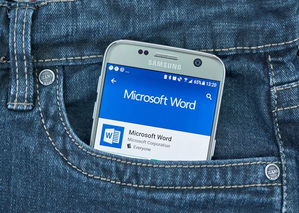 Microsoft Word android ansökan — Stockfoto