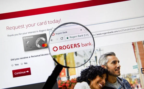 Web page of Canadian bank Rogers Bank. — Stock Photo, Image