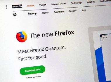 Firefox kuantum web sayfası.