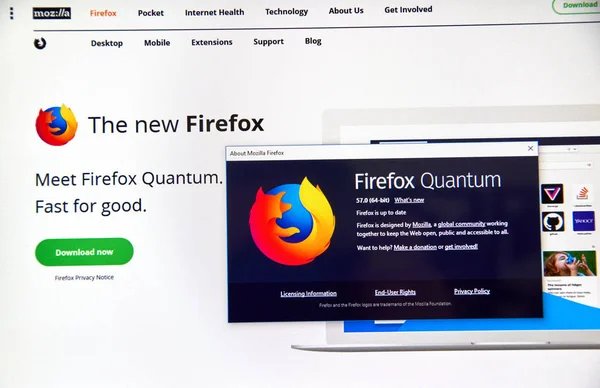 Firefox Quantum página web . — Foto de Stock