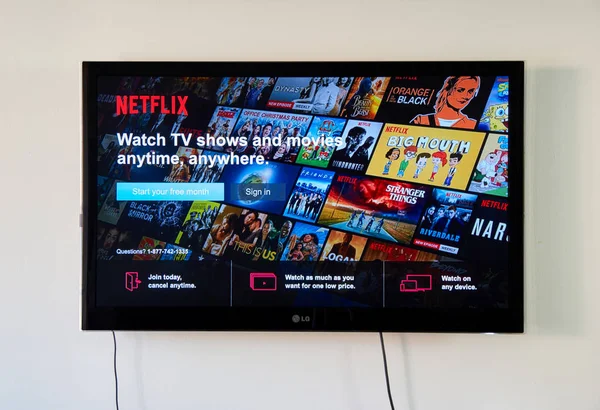 Netflix Sign In page on LG TV. — Stock Photo, Image