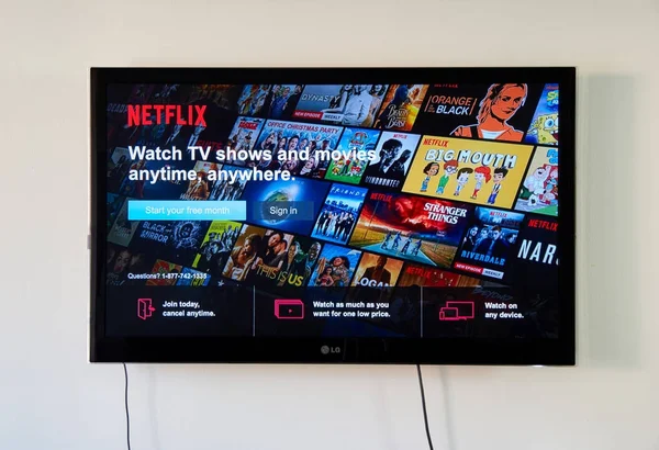 Netflix pagina aanmelden op Lg Tv. — Stockfoto