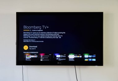 Bloomberg Tv app Lg Tv ekranında.