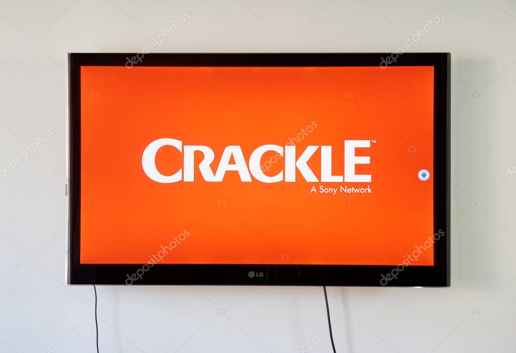 MONTREAL, CANADA - NOVEMBER 15, 2017: Crackle logo and app on LG TV screen. Crackle is a free to use video entertainment network featuring full length movies, TV shows and original programming.