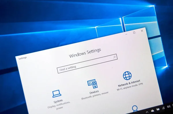 Page des paramètres Windows 10 — Photo