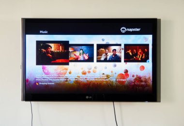 Montreal, Kanada - 15 Kasım 2017: akış Servisi Lg Tv. Napster üzerinde Napster müşteriler giriş-e 35 milyon şarkı sunmaktadır bir gala premium abonelik müzik hizmettir.