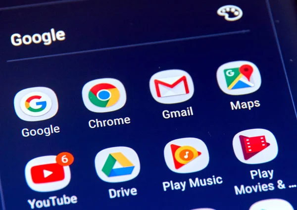 Aplikasi Google ikon pada layar Samsung S8 . — Stok Foto