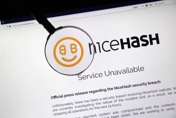 Montreal Canada Dezembro 2017 Nicehash Security Breach Press Release Home — Fotografia de Stock