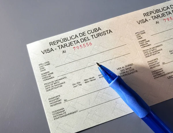 Cuba Modulo Domanda Carta Credito Visa Questo Modulo Deve Essere — Foto Stock