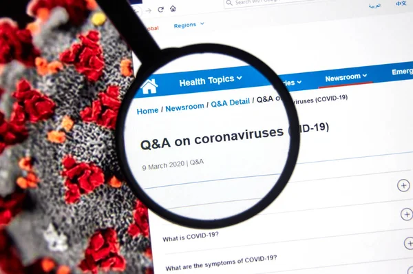 Montreal Canadá Marzo 2020 Preguntas Respuestas Sobre Coronavirus Covid Enfermedad — Foto de Stock