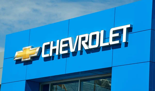Montreal Kanada April 2020 Chevrolet Schriftzug Und Logo Beim Händler — Stockfoto