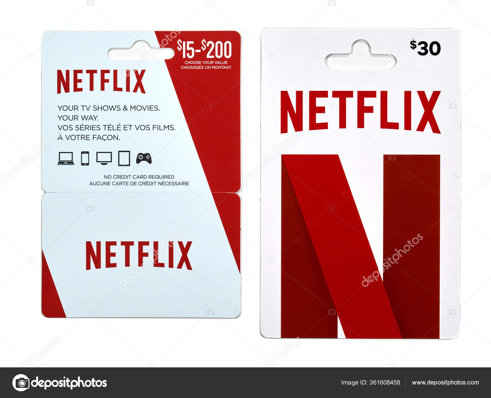 Montréal Canada Avril 2020 Cartes Cadeaux Netflix Sur Fond Blanc — Photo  éditoriale © dennizn #361608458