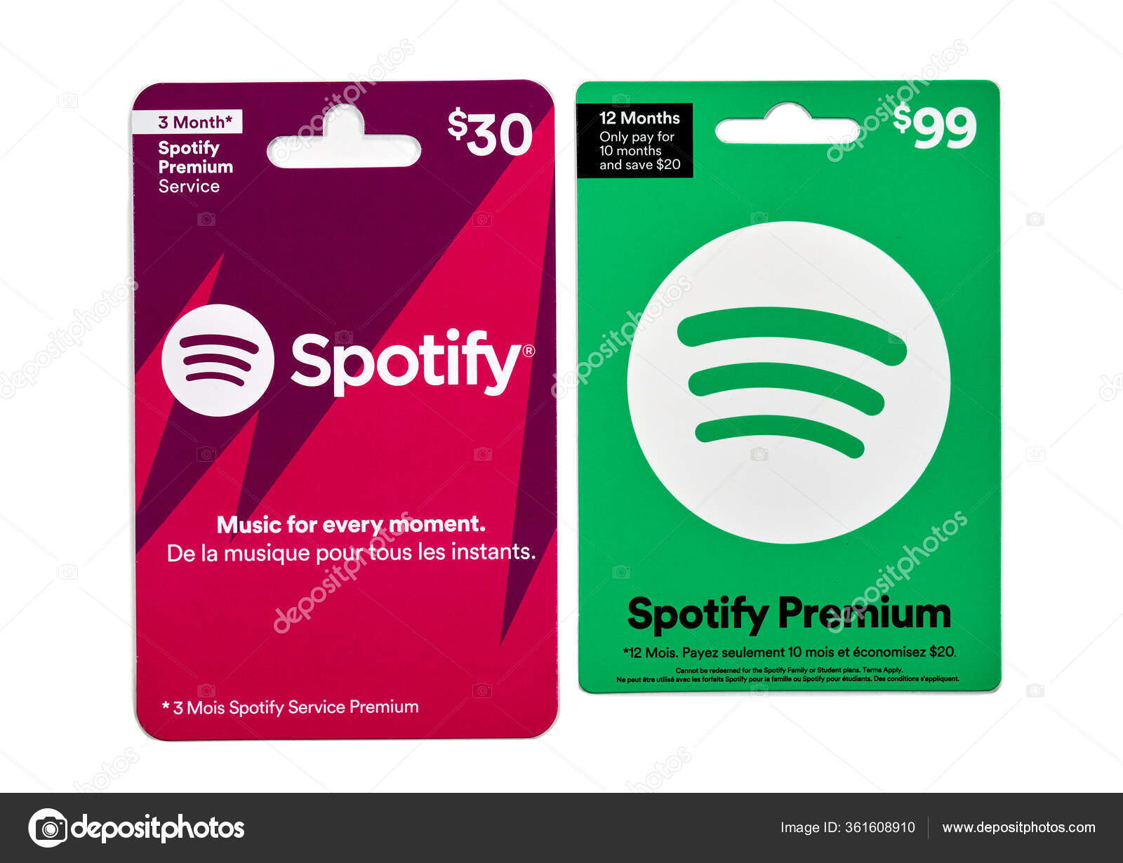 Montreal Canadá Abril 2020 Cartões Presente Spotify Spotify Technology  Provedor — Fotografia de Stock Editorial © dennizn #361608910