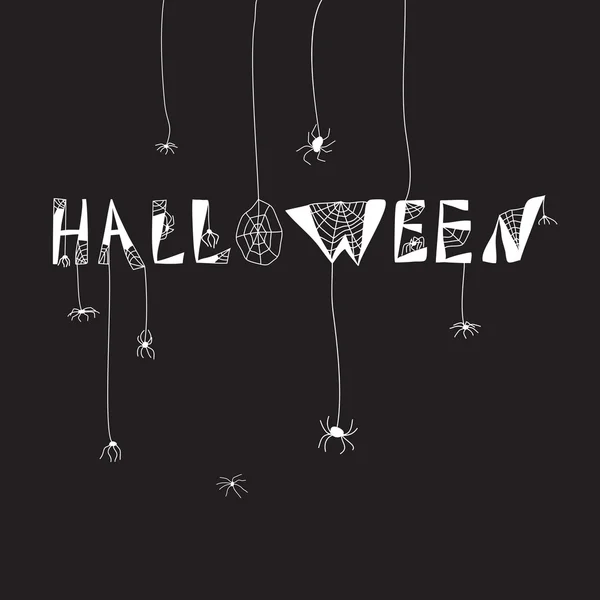 Halloween title on the black background. Vector. — Stock Vector