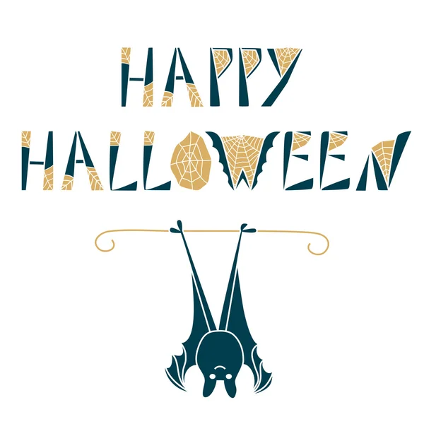 Vektör kartı şirin yarasa ve metin 