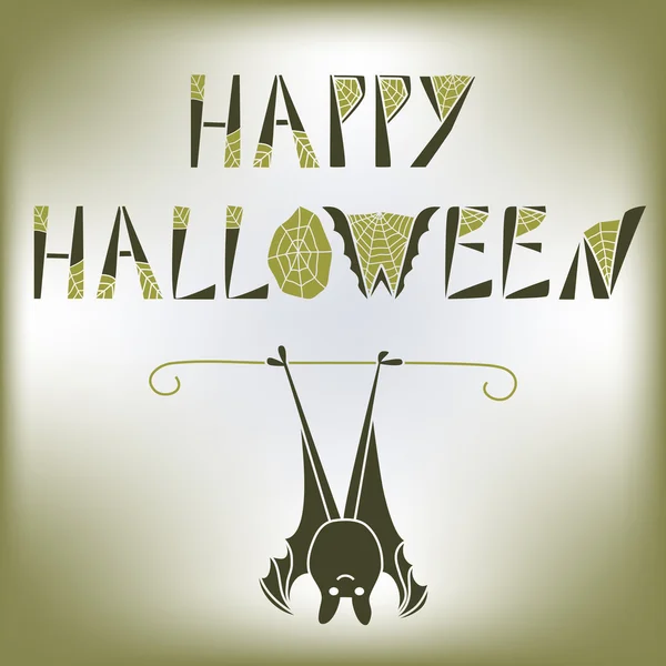 Vektör kartı şirin yarasa ve metin 