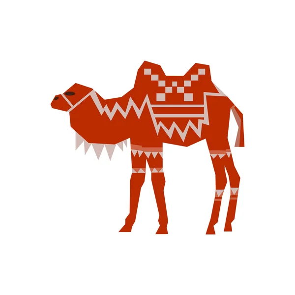 Deve beyaz arka plan üzerinde izole kabile desenleri ile dekore edilmiştir. Vektör.