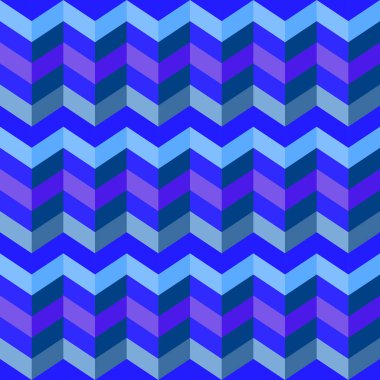 Parlak mavi renklerde soyut dalgalar seamless modeli. Vektör.