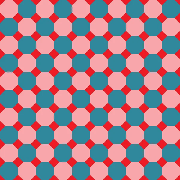 Düzenli sekizgenler retro renkleri ile kesintisiz geometrik desen. Vektör.