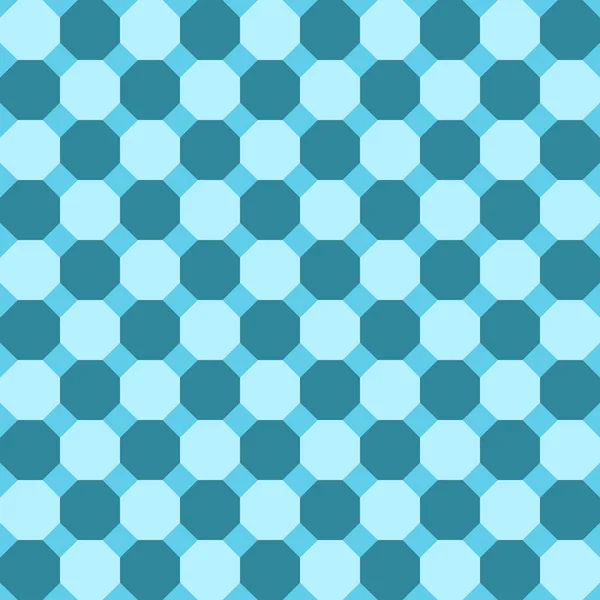 Mavi paletindeki düzenli sekizgenler ile kesintisiz geometrik desen. Vektör.