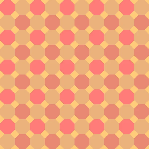 Düzenli sekizgenler sıcak pastel paleti ile kesintisiz geometrik desen. Vektör.
