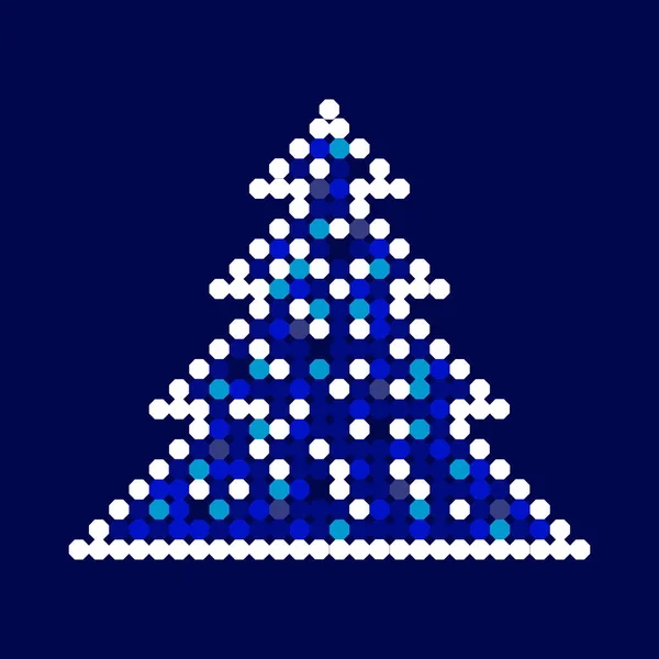 Noel ağacı ile vektör kartında mavi arka plan.