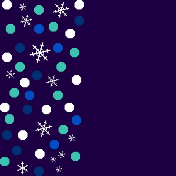 Fundo de Natal com flocos de neve e confetes. Ilustração vetorial com lugar para texto . —  Vetores de Stock