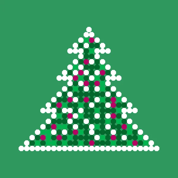 Noel ağacı kartıyla vektör yeşil zemin üzerine.