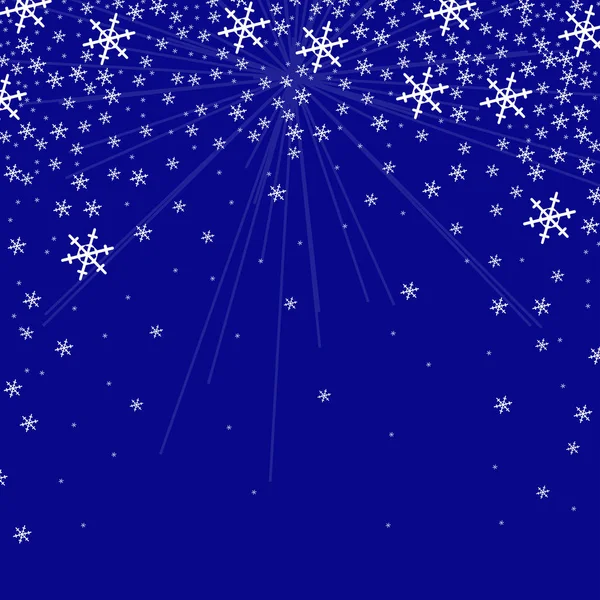 Mavi arka plan üzerinde kar taneleri ile vektör kartı. Xmas kar yağışı. Tatil tasarım şablonu. Vektör.