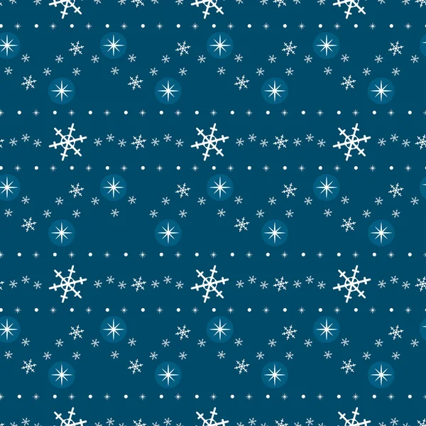 Kar taneleri ve turkuaz arka plan üzerinde yıldız ile Seamless modeli. Tatil tasarım için iyi. Vektör.