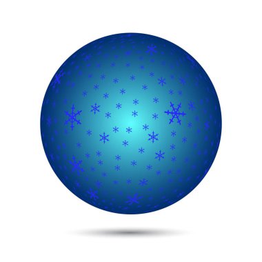 Cam parlak top kar taneleri ile dekore edilmiştir. Vektör.