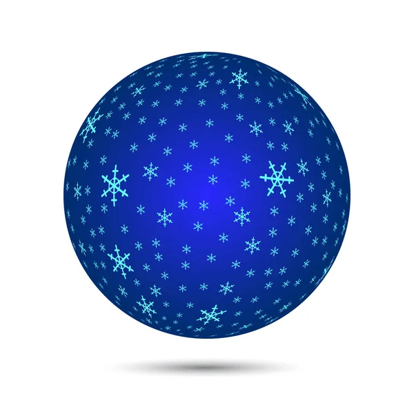 Glass sparkling ball decorated with snowflakes. Vector. — Stock Vector