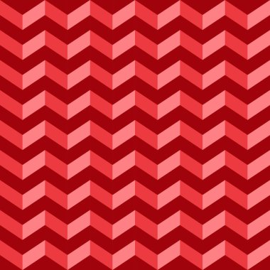 Kırmızı ve mercan renklerini soyut sorunsuz chevron desende. Geometrik sorunsuz dalgalı desende kırmızı ve mercan palet. Vektör.