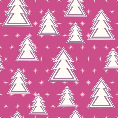 İğne yapraklı ağaçlar ile Seamless modeli. Orman manzara ile Seamless modeli. Vektör.