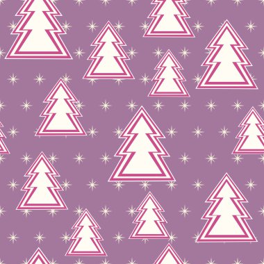 İğne yapraklı ağaçlar ile Seamless modeli. Orman manzara ile Seamless modeli. Vektör.