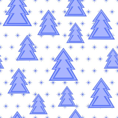 İğne yapraklı ağaçlar ile Seamless modeli. Dikişsiz desen kış orman manzarası ile. Vektör.