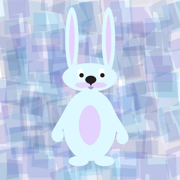 Vector kaart met schattig konijn op de abstracte achtergrond. — Stockvector