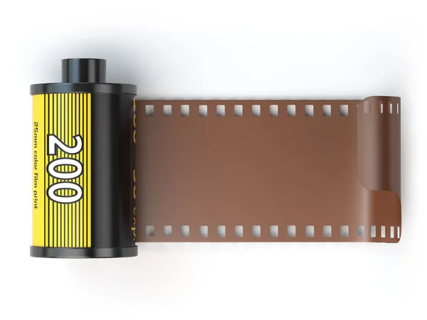 35mm camera photo film canisters isolateed on white. — Stock Photo, Image