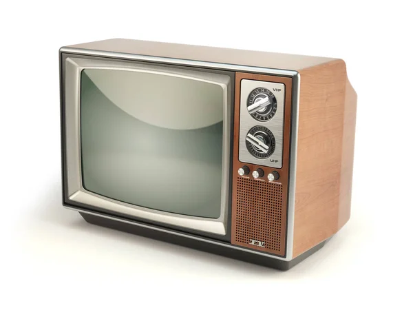 Vintage TV set isolado no fundo branco. Comunicação, medi — Fotografia de Stock