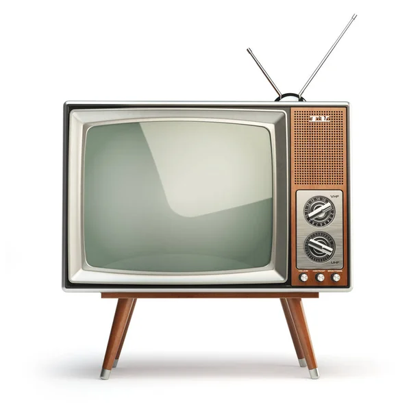 Televisor retro aislado sobre fondo blanco. Comunicación, medios de comunicación — Foto de Stock