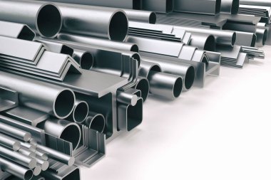 Farklı metal profil üzerinde beyaz izole