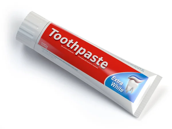 Ttoothpaste containers on white isolated background. — Stock Photo, Image