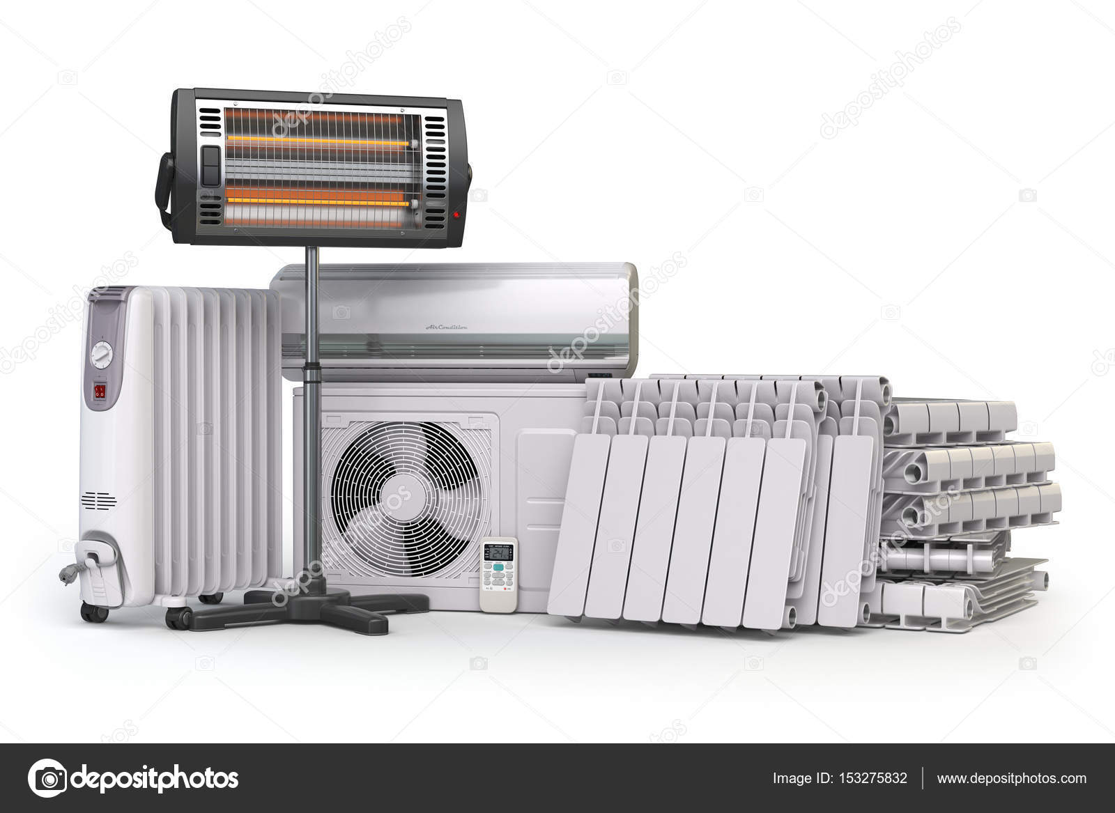 Heating devices and climate equipment. Heating household applia Stock